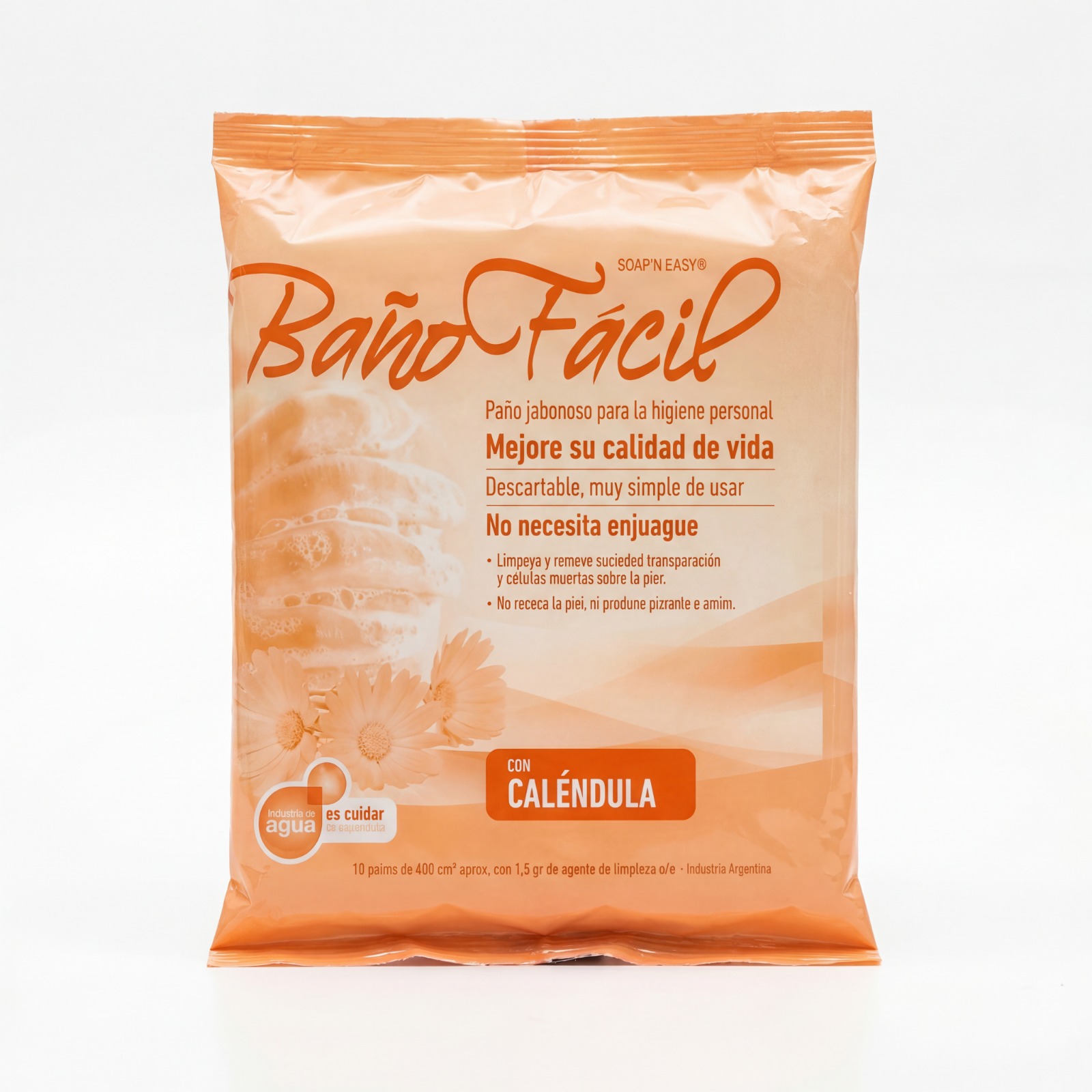 Baño Fácil Caléndula – Paños jabonosos en seco sin enjuague | Panamá